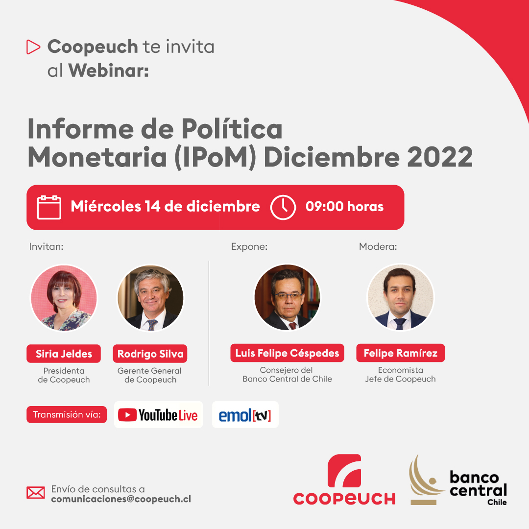 Claves económicas: Coopeuch organiza webinar para presentar el IPoM de diciembre